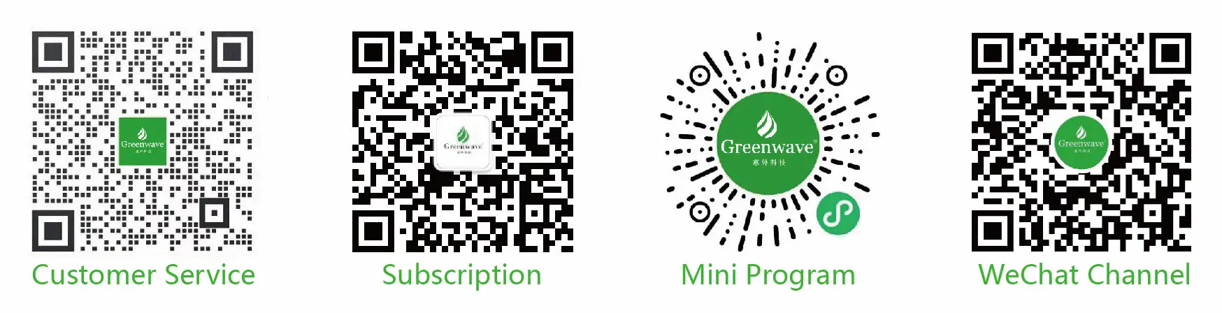 Greenwave China WeChat QR code for customer service, supporting Shanghai, Beijing, Shenzhen, and Guangzhou