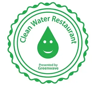 Clean Water Restaurant badge — presented by Greenwave China.