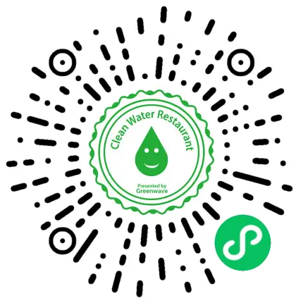 WeChat Mini Program QR code for Greenwave’s Clean Water Restaurant.